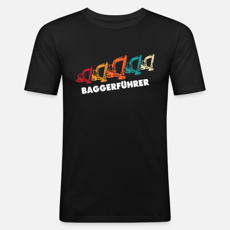 Bagger Ich Liebe Baggerfahrer - Männer Slim Fit T-Shirt - Schwarz