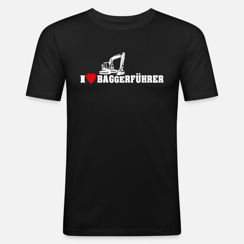 Bagger Ich Liebe Baggerfahrer - Männer Slim Fit T-Shirt - Schwarz