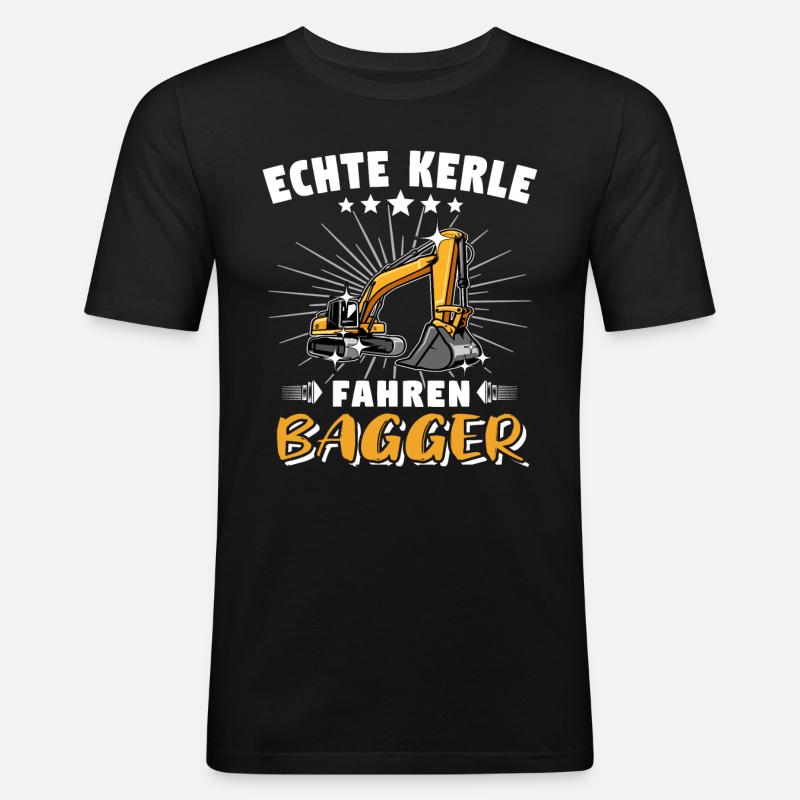 Bagger Baggerfahrer Baggern - Männer Slim Fit T-Shirt - Schwarz