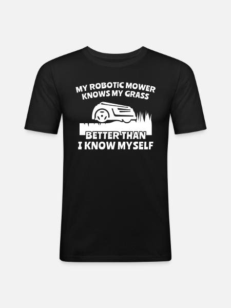 Robotic lawn mower - Men's Slim Fit T-Shirt - black