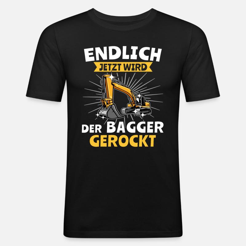 Bagger Baggerfahrer - Männer Slim Fit T-Shirt - Schwarz