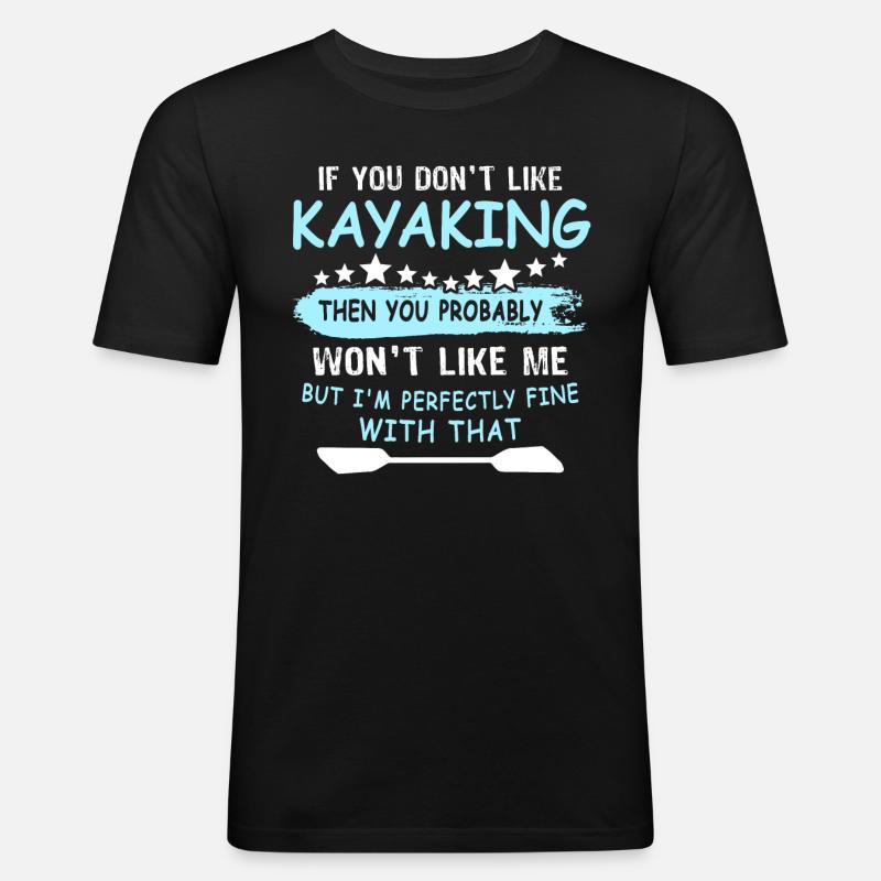 Kayaking - Männer Slim Fit T-Shirt - Schwarz