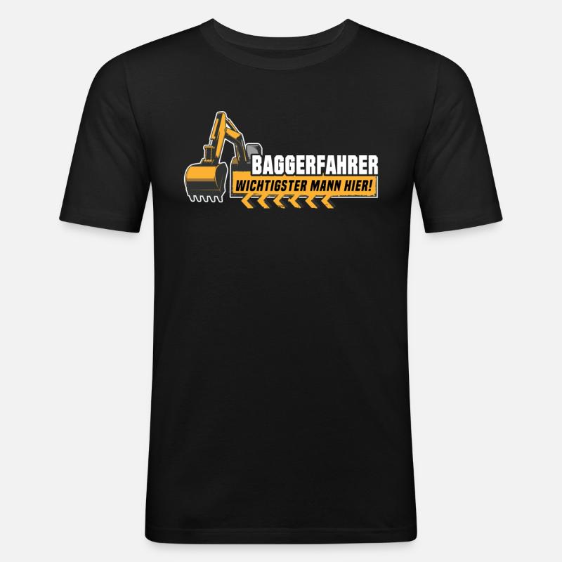 Baggerfahrer Bagger - Männer Slim Fit T-Shirt - Schwarz
