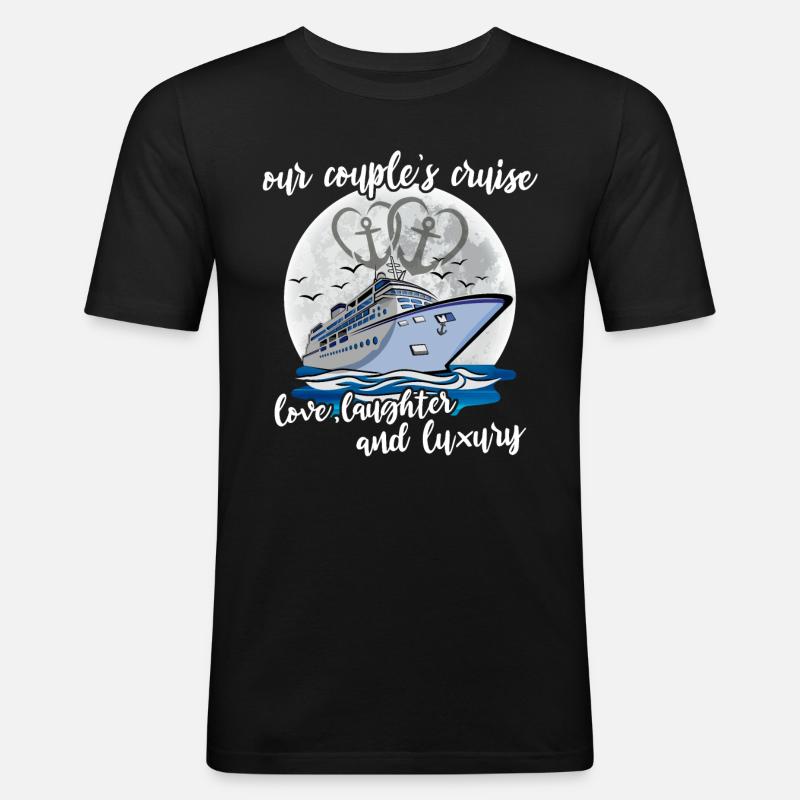 Kreuzfahrt Ehepaar - Männer Slim Fit T-Shirt - Schwarz