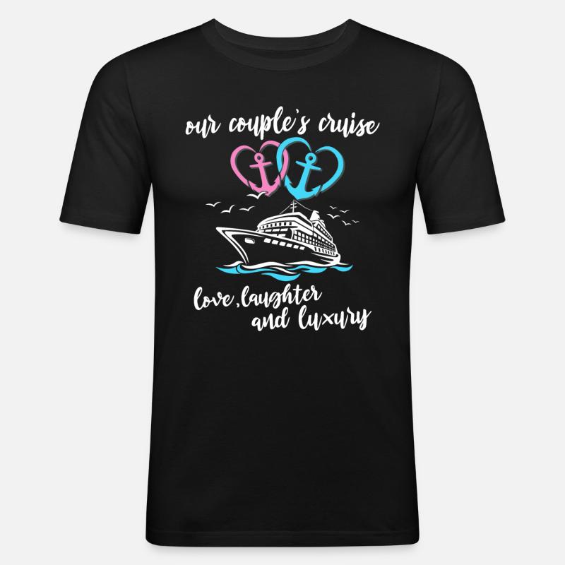 Kreuzfahrt Ehepaar - Männer Slim Fit T-Shirt - Schwarz