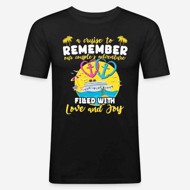 Kreuzfahrt Ehepaar - Männer Slim Fit T-Shirt - Schwarz
