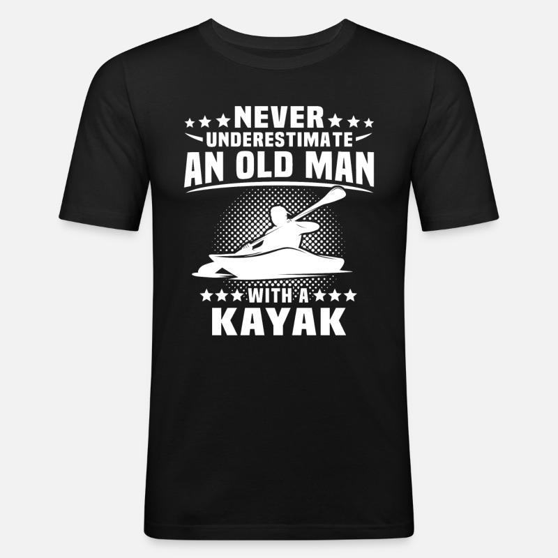 Kayak Kayaking - Männer Slim Fit T-Shirt - Schwarz