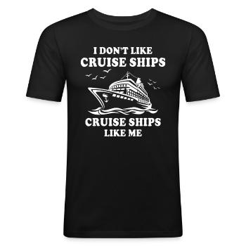 Vacances en croisière - T-shirt près du corps Homme - noir - Devant - Nik (191cm)