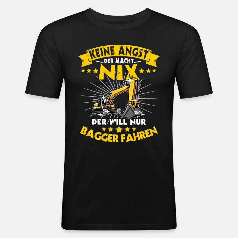 Baggerführer Baggerfahrer - Männer Slim Fit T-Shirt - Schwarz