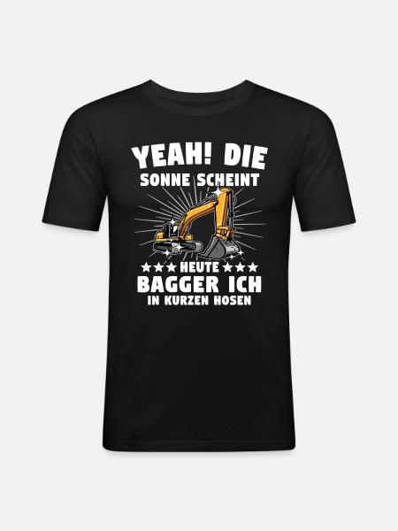 Baggerführer Baggerfahrer - Männer Slim Fit T-Shirt - Schwarz