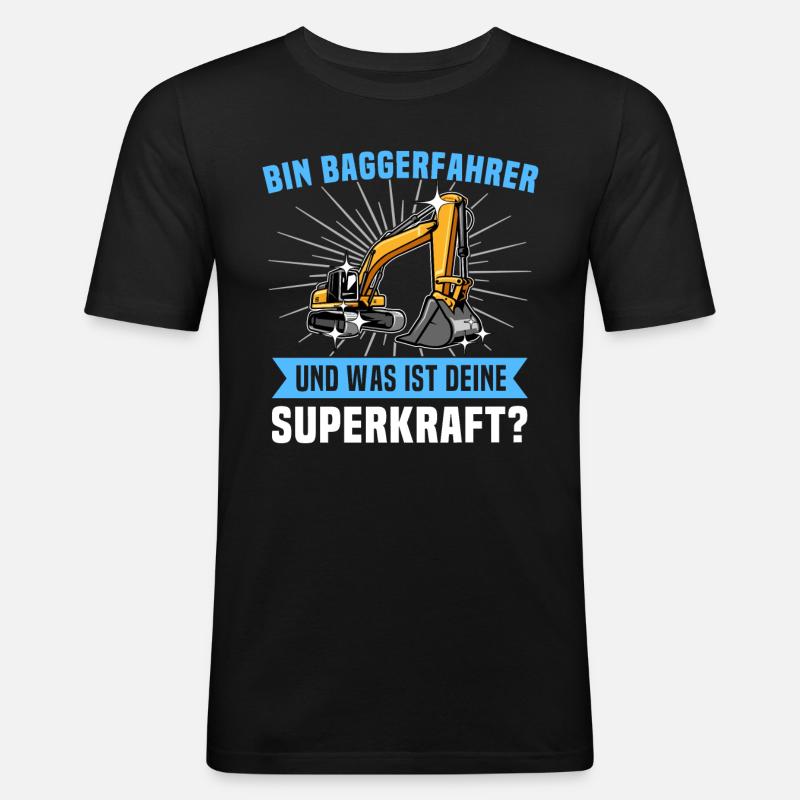 Baggerführer Baggerfahrer - Männer Slim Fit T-Shirt - Schwarz