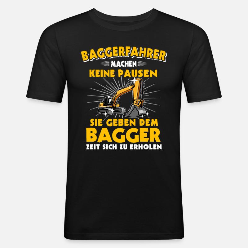 Baggerführer - Männer Slim Fit T-Shirt - Schwarz
