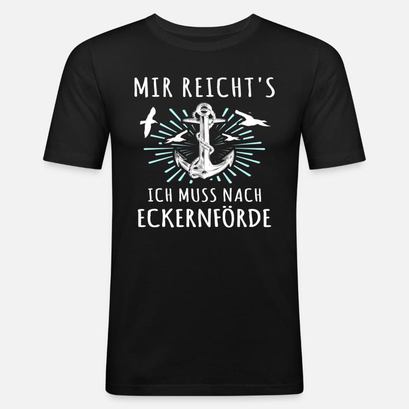 Eckernförde Eckernförder - Männer Slim Fit T-Shirt - Schwarz