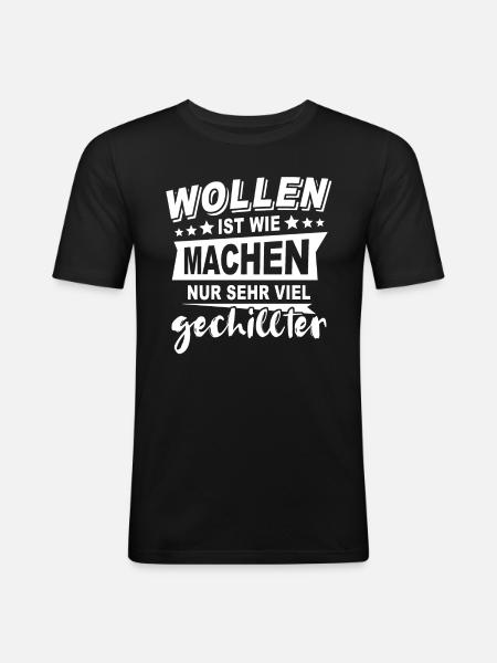 Lustige Sprüche - Männer Slim Fit T-Shirt - Schwarz