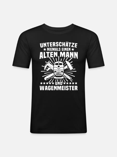 Wagenmeister - Männer Slim Fit T-Shirt - Schwarz