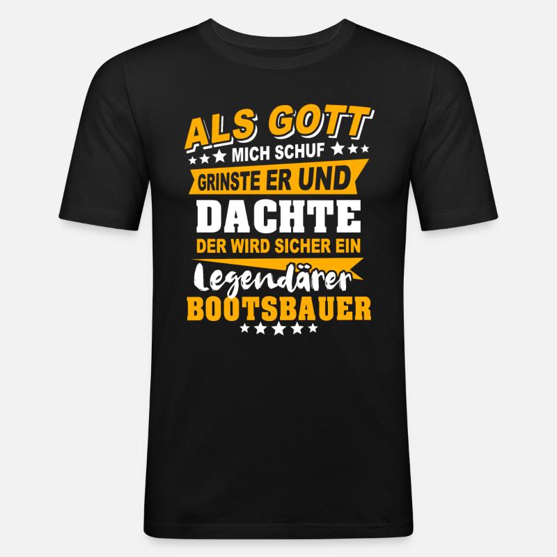 Bootsbauer Sprüche - Männer Slim Fit T-Shirt - Schwarz