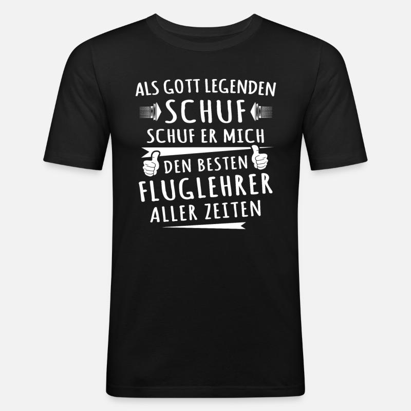 Fluglehrer - Männer Slim Fit T-Shirt - Schwarz