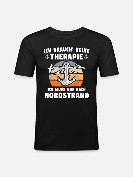 Nordstrand Sprüche - Männer Slim Fit T-Shirt - Schwarz