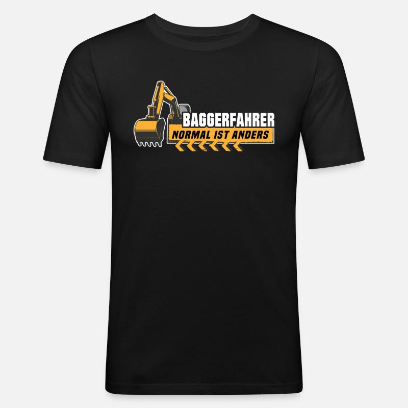 Baggerführer - Männer Slim Fit T-Shirt - Schwarz