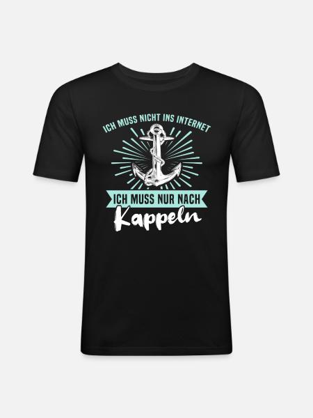 Kappeln Sprüche Kappelner Spruch - Männer Slim Fit T-Shirt - Schwarz