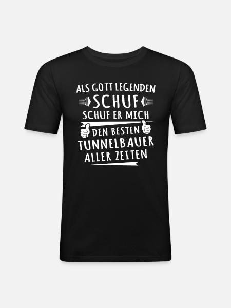 Tunnelbauer - Männer Slim Fit T-Shirt - Schwarz