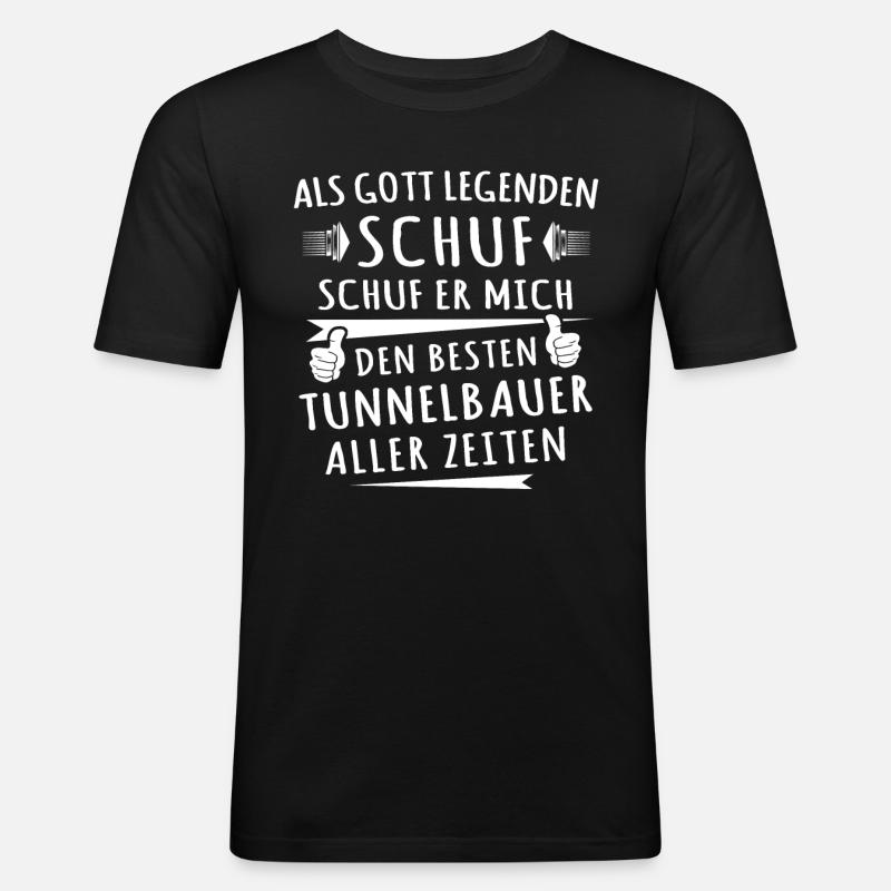 Tunnelbauer - Männer Slim Fit T-Shirt - Schwarz
