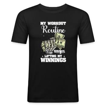 Jeux de casino - T-shirt près du corps Homme - noir - Devant - Nik (191cm)