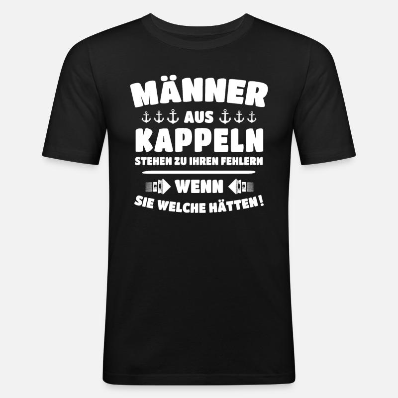 Kappeln - Männer Slim Fit T-Shirt - Schwarz