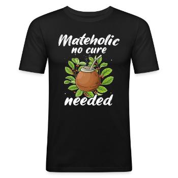 Mate Tee - Männer Slim Fit T-Shirt - Schwarz - Vorne - Nik (191cm)
