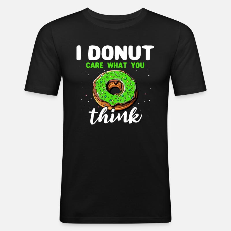 Donuts Sprüche Doughnuts - Männer Slim Fit T-Shirt - Schwarz
