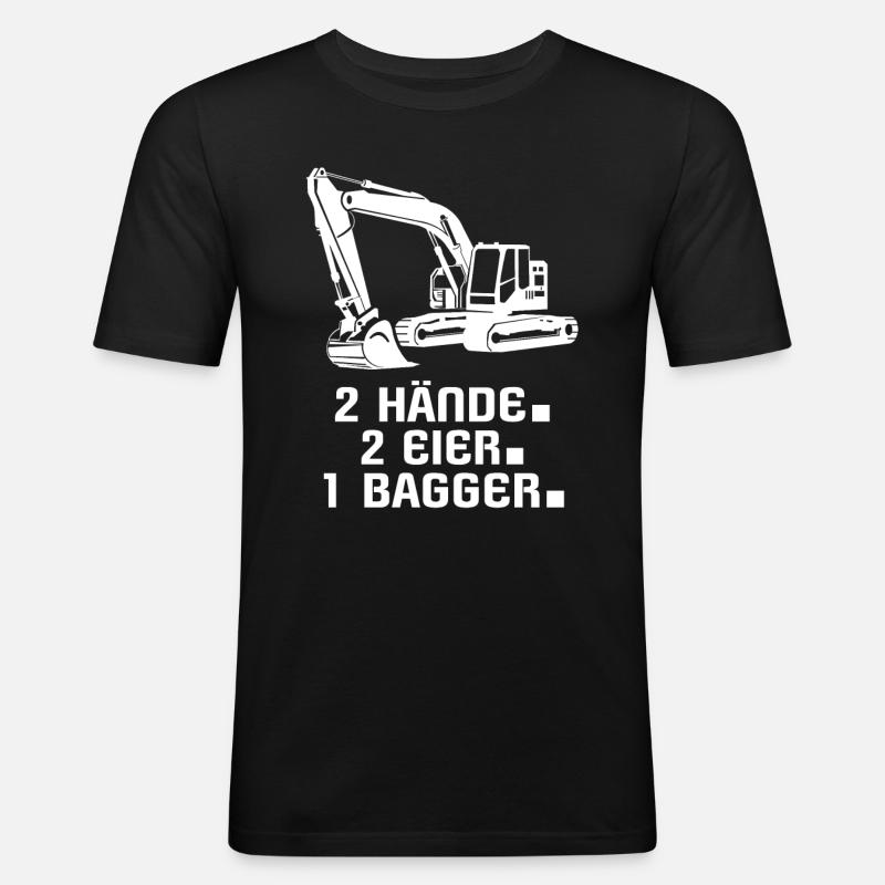 Baggerfahrer Bagger - Männer Slim Fit T-Shirt - Schwarz