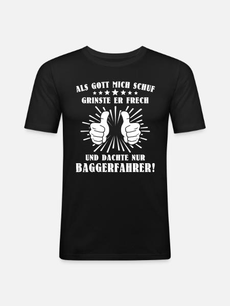 Baggerfahrer Bagger - Männer Slim Fit T-Shirt - Schwarz