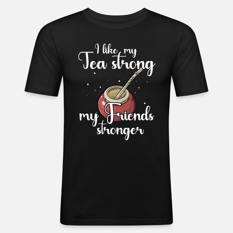 Mate Tee Yerba Teetrinker - Männer Slim Fit T-Shirt - Schwarz