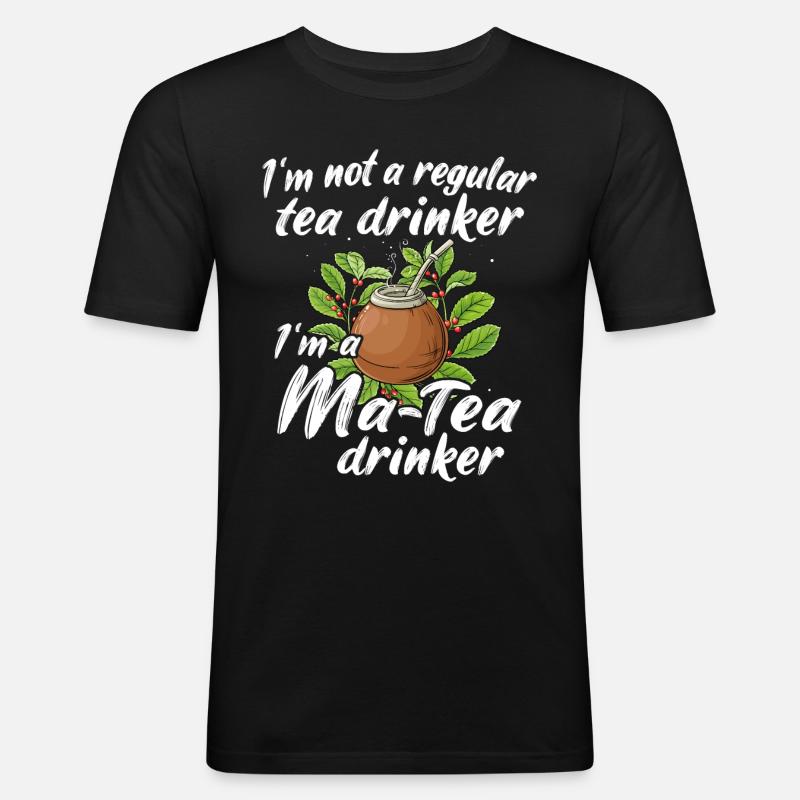 Yerba Mate Tee - Männer Slim Fit T-Shirt - Schwarz