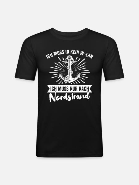 Nordstrand Spruch - Männer Slim Fit T-Shirt - Schwarz