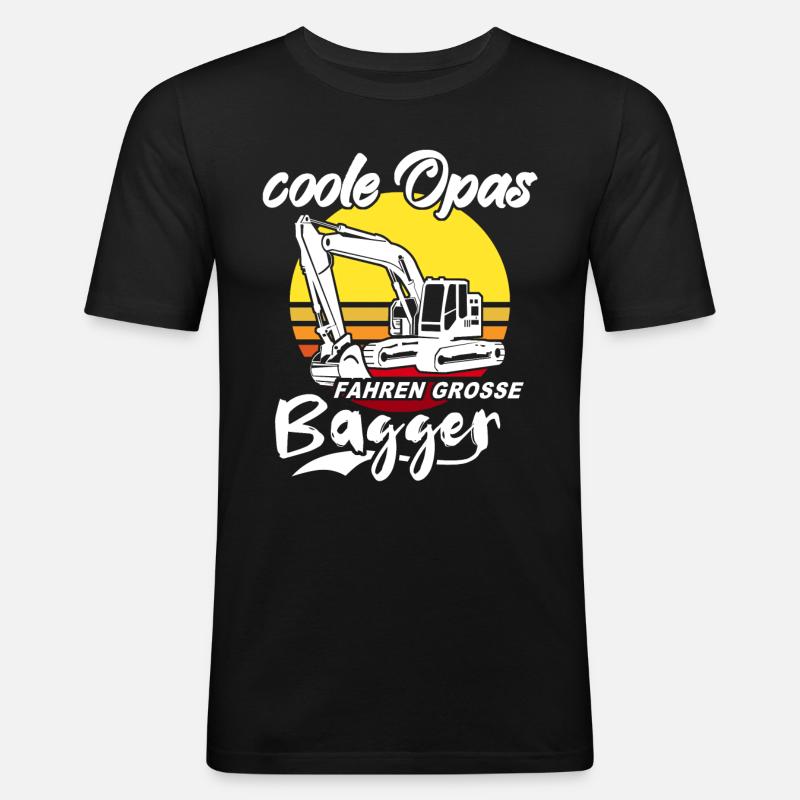 Baggerfahrer Opa Baggerführer - Männer Slim Fit T-Shirt - Schwarz