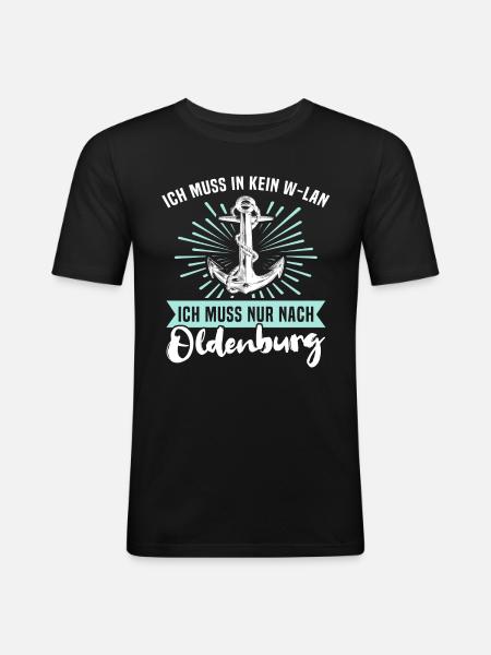 Oldenburg Sprüche - Männer Slim Fit T-Shirt - Schwarz