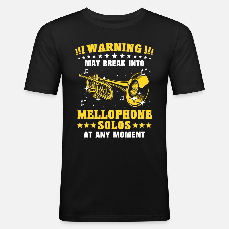 Mellophon - Männer Slim Fit T-Shirt - Schwarz