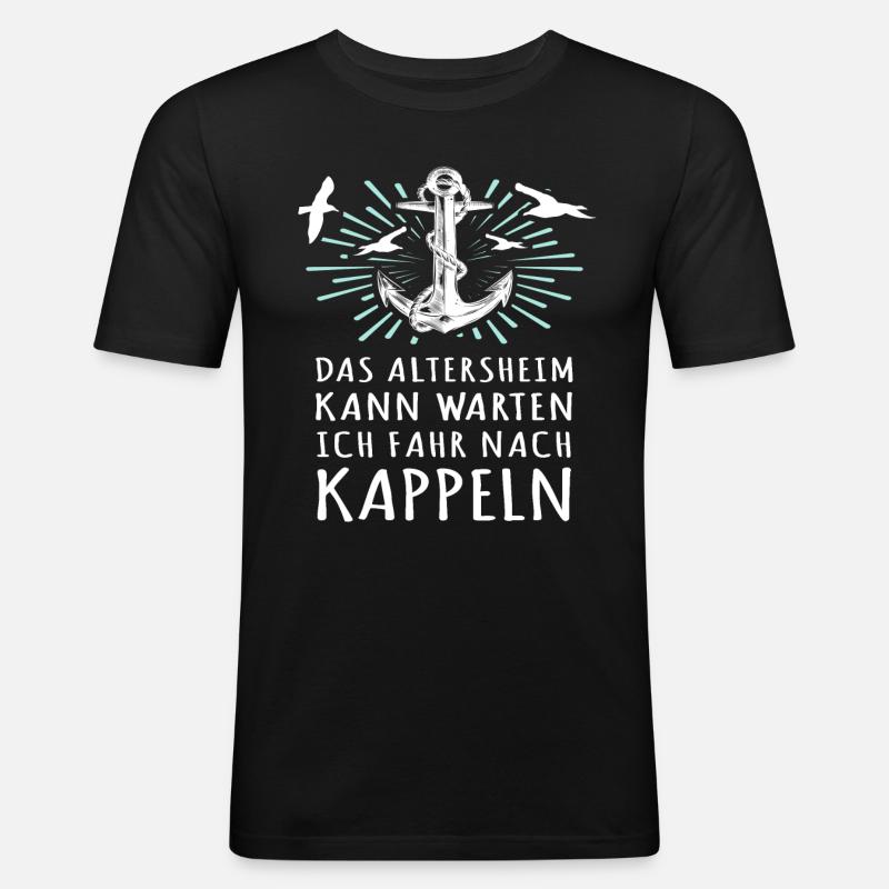 Kappeln Sprüche - Männer Slim Fit T-Shirt - Schwarz