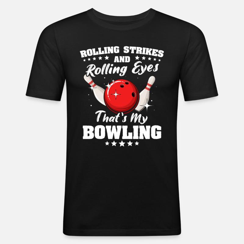 Bowling Bowler - Männer Slim Fit T-Shirt - Schwarz