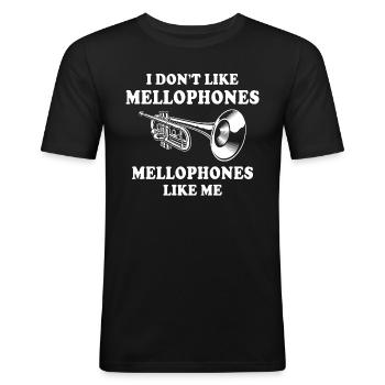 Mellophonspieler Mellophone - Männer Slim Fit T-Shirt - Schwarz - Vorne - Nik (191cm)