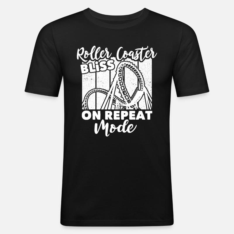 Roller Coaster - Männer Slim Fit T-Shirt - Schwarz