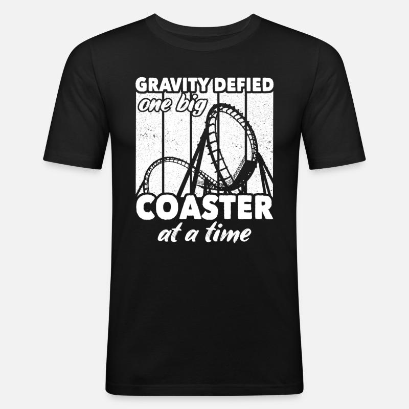 Achterbahn Achterbahnfahrer - Männer Slim Fit T-Shirt - Schwarz