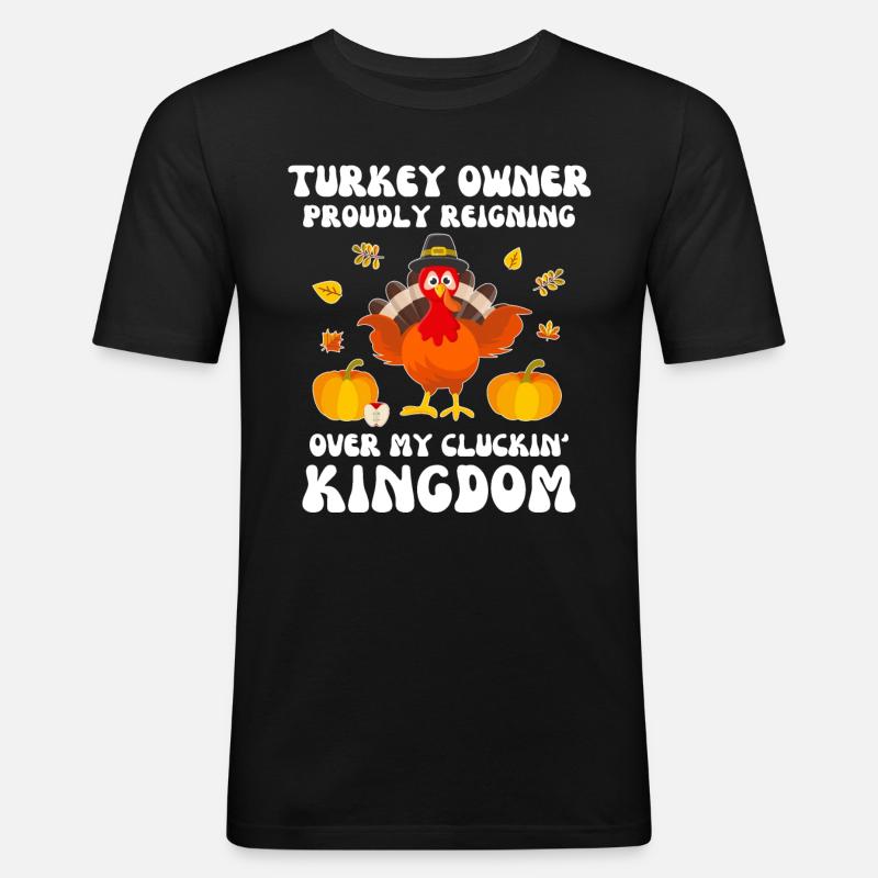 Truthahn Spruch - Männer Slim Fit T-Shirt - Schwarz