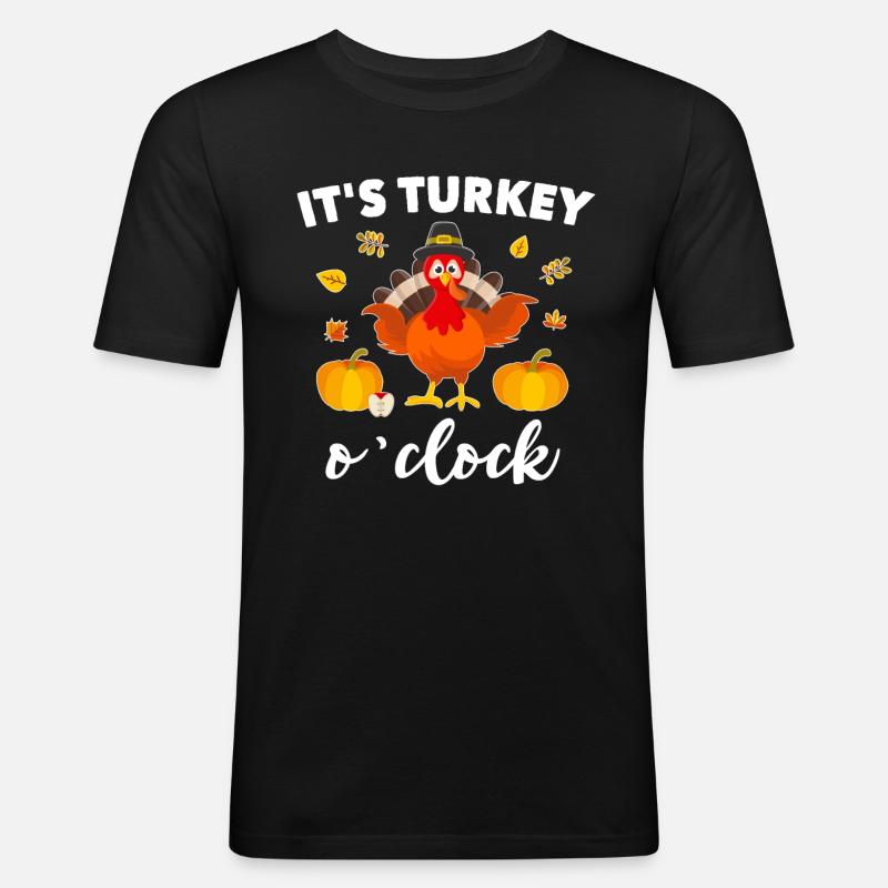 Truthahn Spruch - Männer Slim Fit T-Shirt - Schwarz