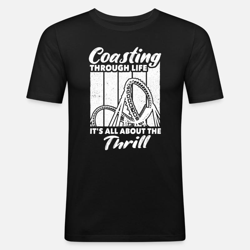 Achterbahn Roller Coaster - Männer Slim Fit T-Shirt - Schwarz