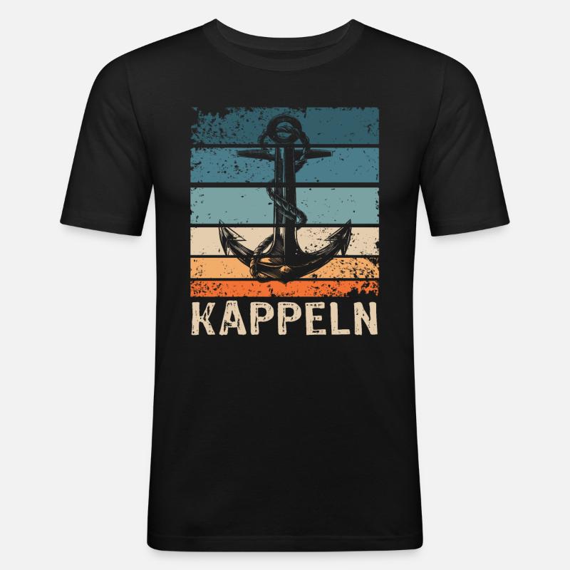Kappeln Sprüche - Männer Slim Fit T-Shirt - Schwarz