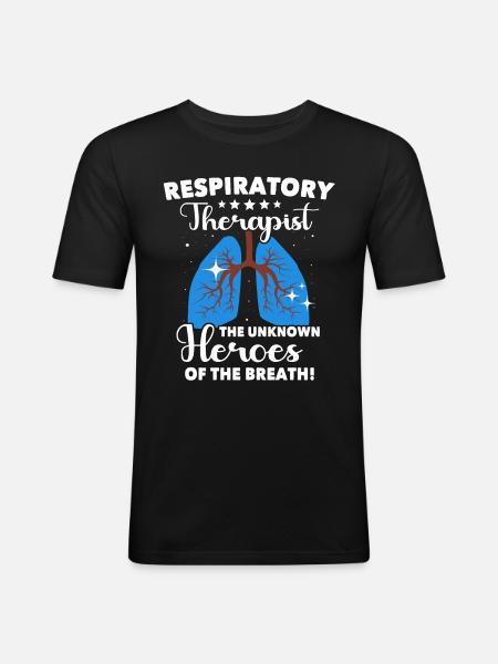 Respiratory Therapist Lung Breathing - Men's Slim Fit T-Shirt - black
