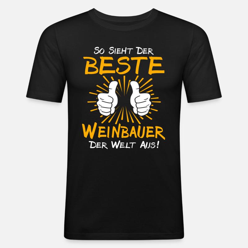 Weinbauer Geschenkidee - Männer Slim Fit T-Shirt - Schwarz
