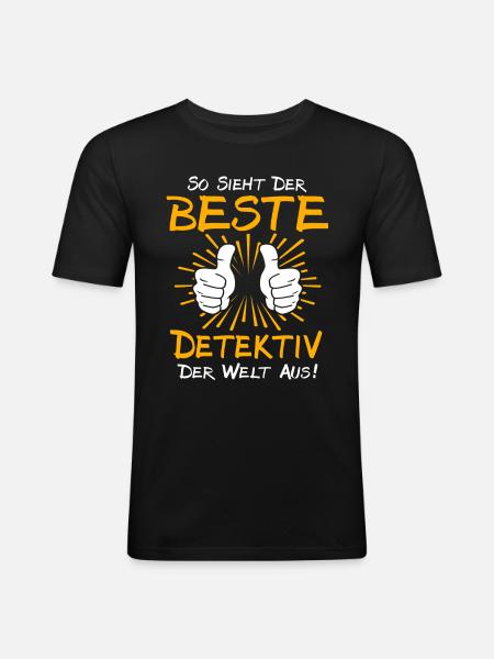 Detektiv Geschenkidee - Männer Slim Fit T-Shirt - Schwarz